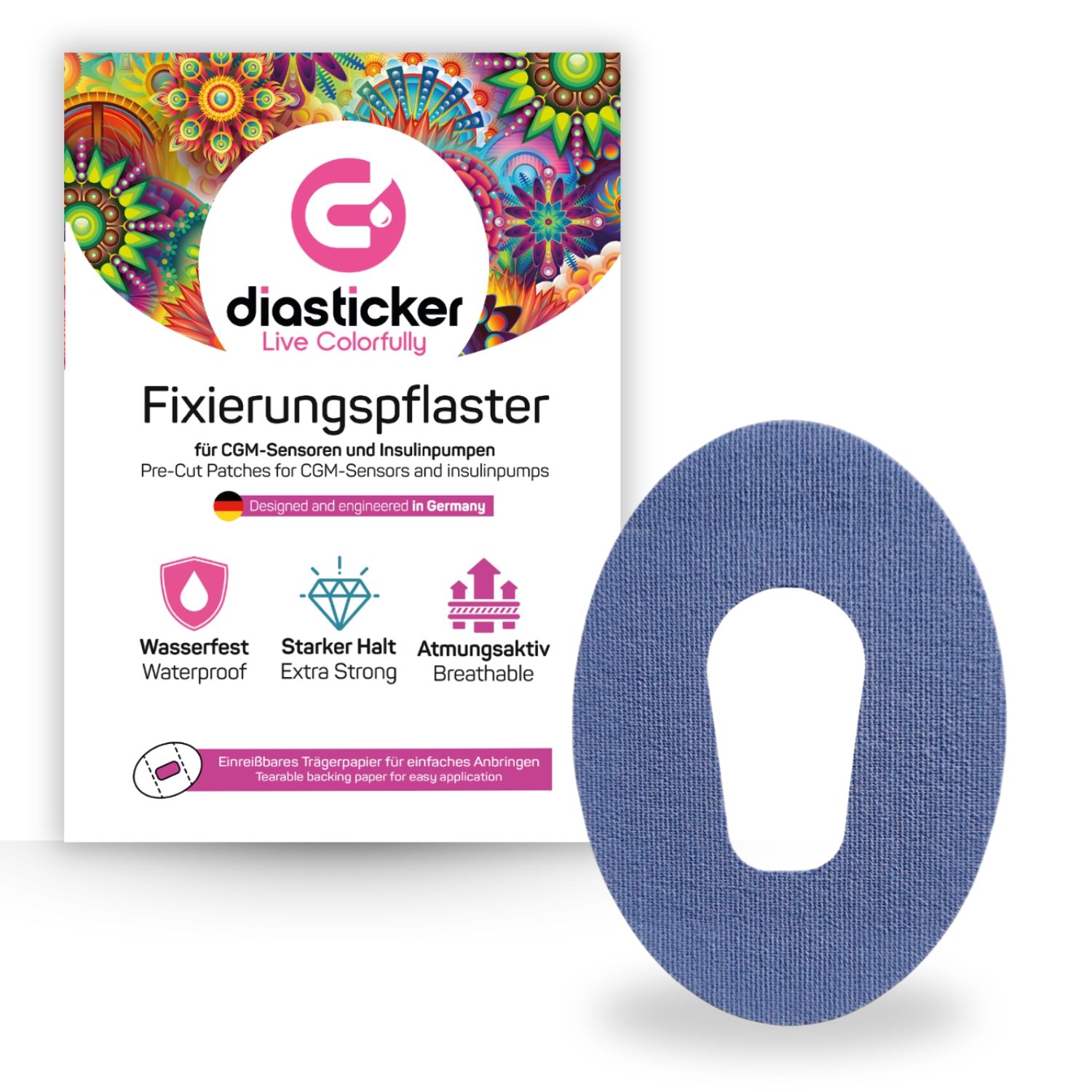 Diasticker® Dexcom G6 Fixierpflaster "Dunkelblau"