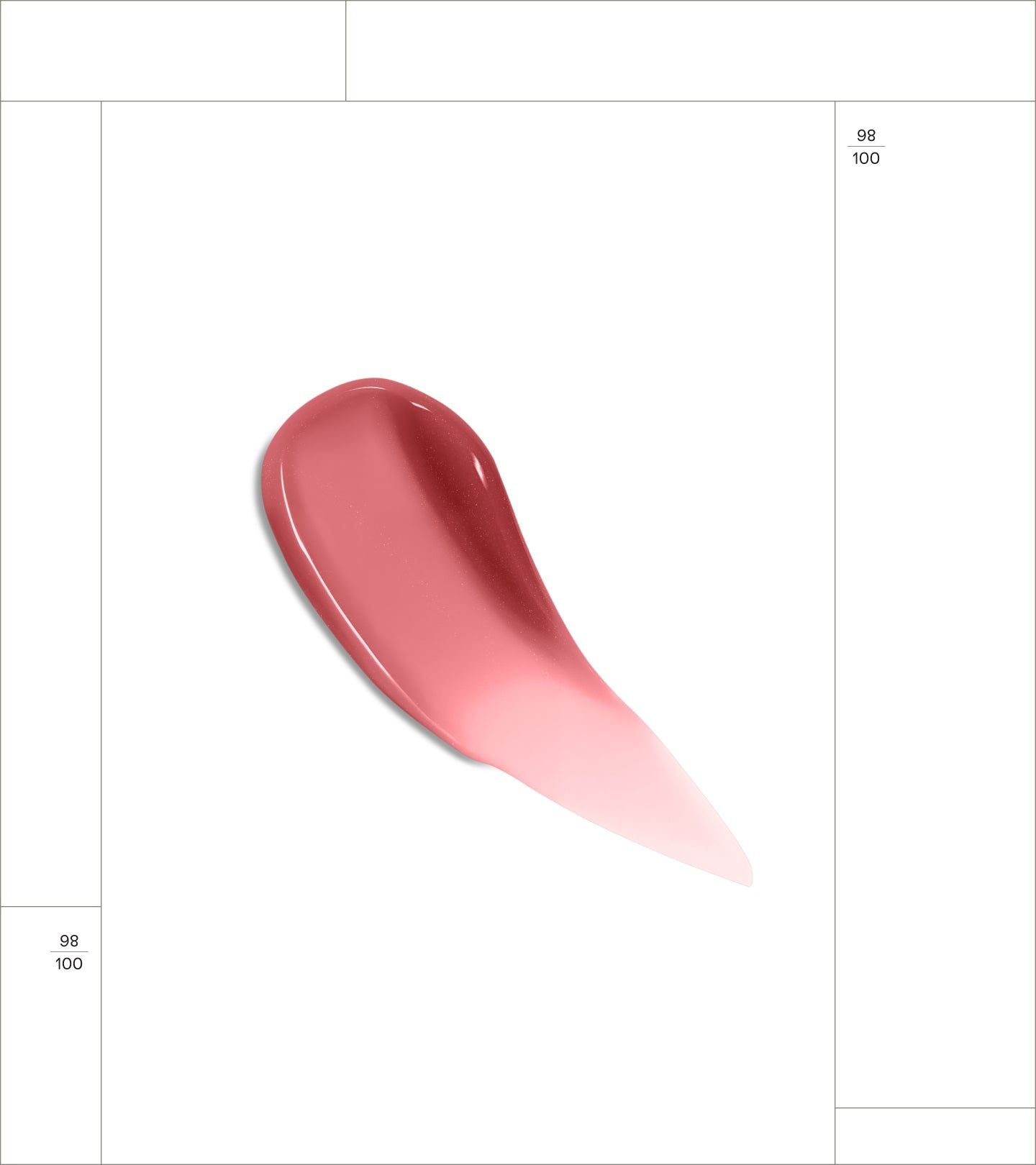 Ein zartrosa Lippenstift-Swirl mit Glanz.
