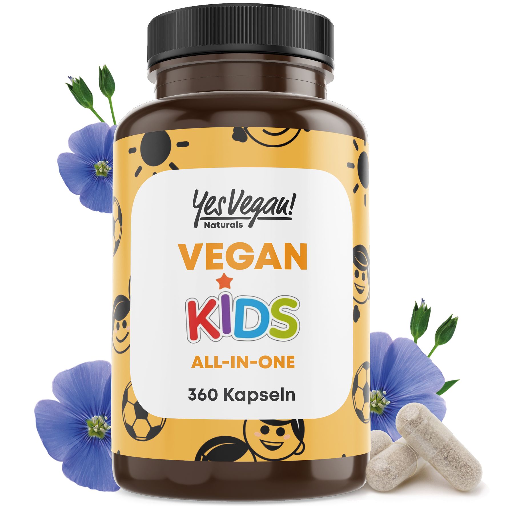 Kinder Vitamine All-in-One (360 Kapseln Multivitamin Komplex)