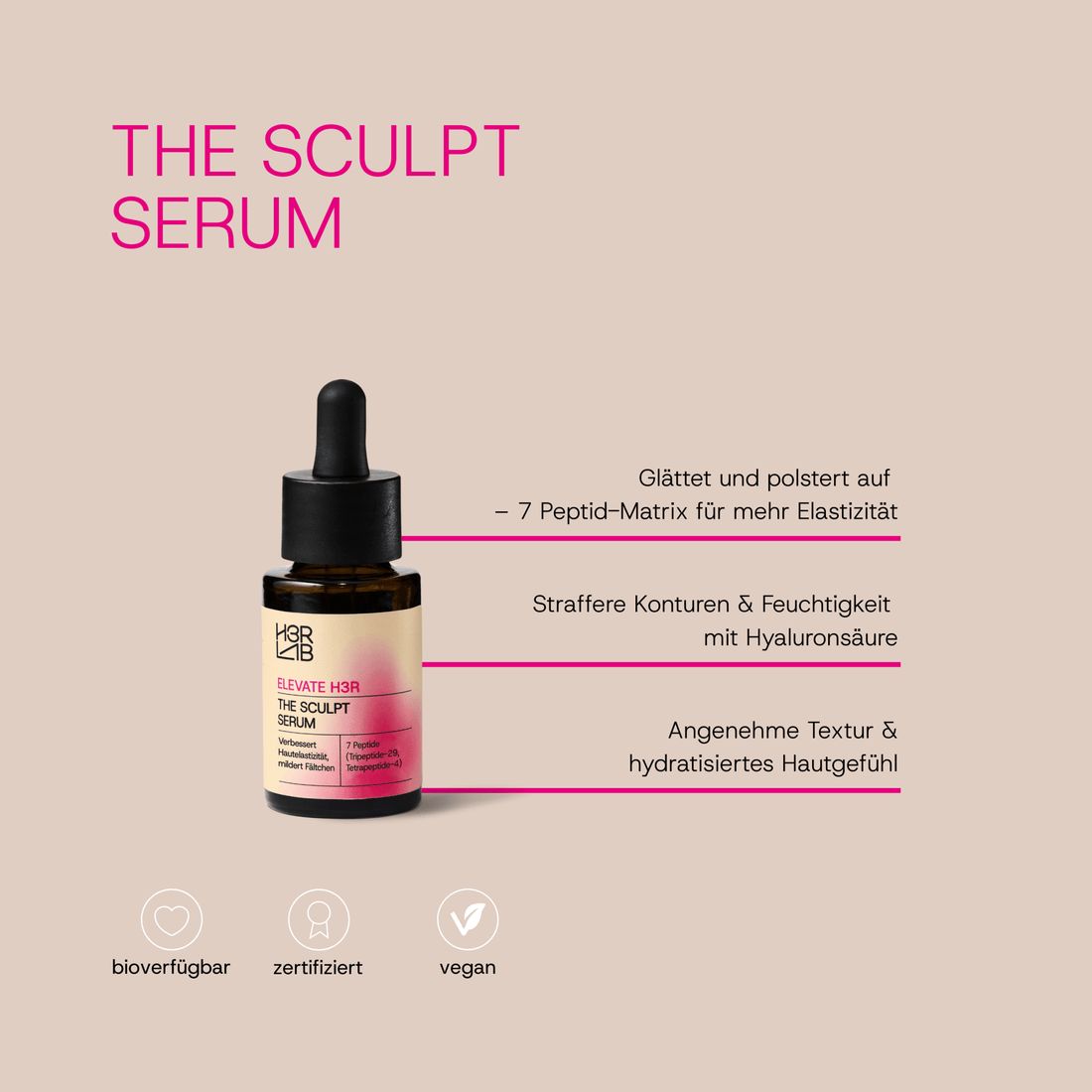 The Sculpt Serum – Multi-Peptide-Komplex für straffere, geglättete Haut