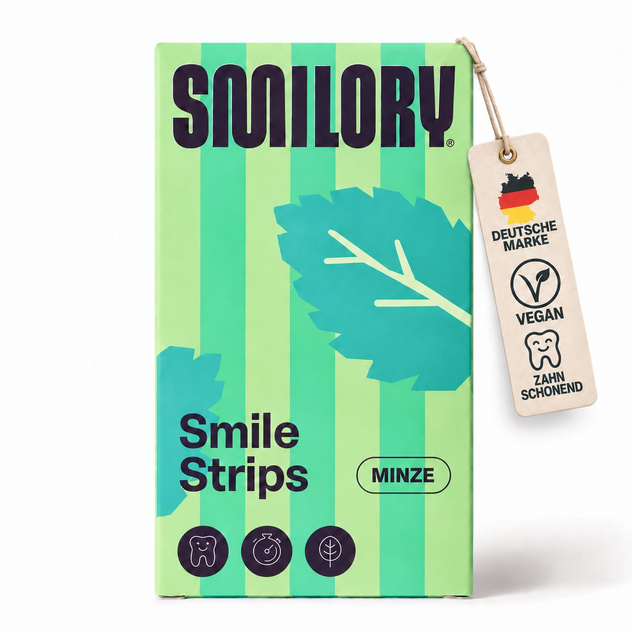 Smilory Whitening Strips (Minze) mit Siegeln: Deutsche Marke, Vegan, Zahnschonend.