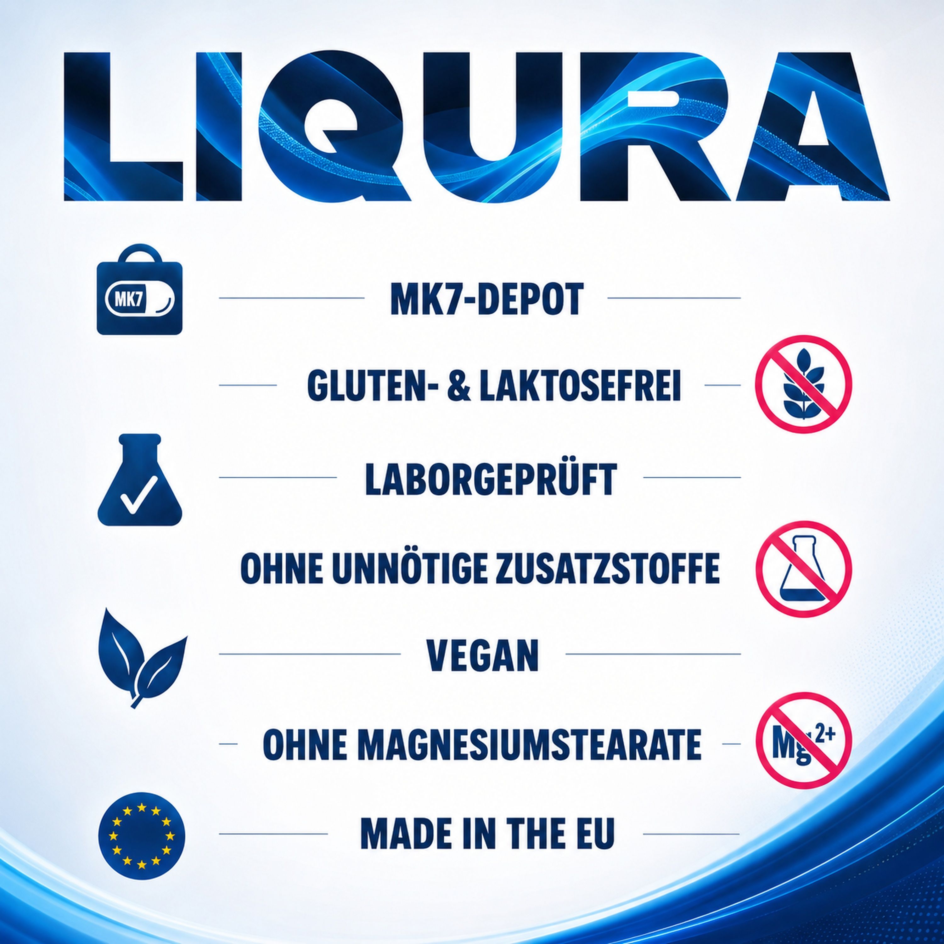 LIQURA Vitamin D3+K2 Spray: MK7-Depot, glutenfrei, laktosefrei, laborgeprüft, vegan.