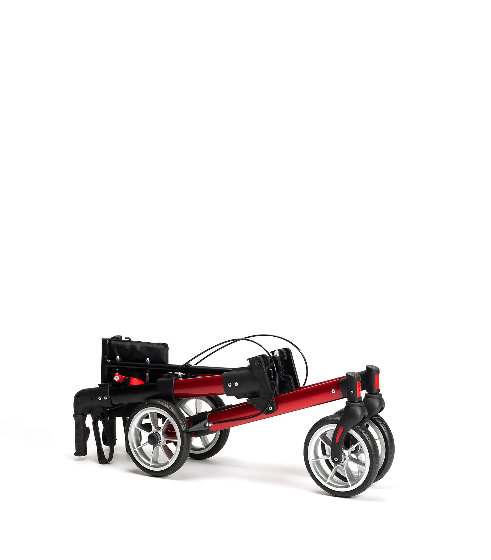 Reise - Rollator QUAVA Leichtgewicht 2-fach faltbar superklein leicht, ROT