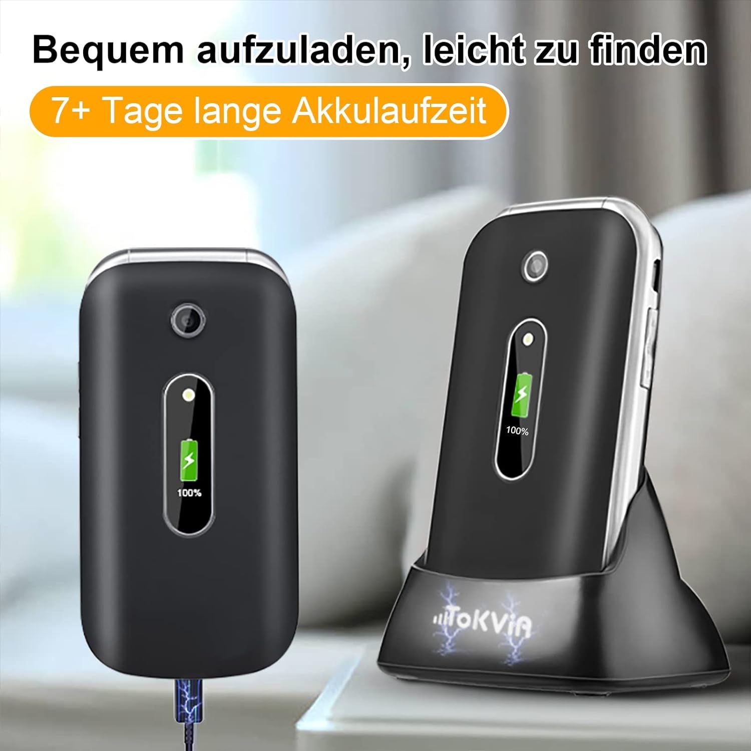 Tokvia Seniorenhandy T201 | Klapphandy mit Notruftaste