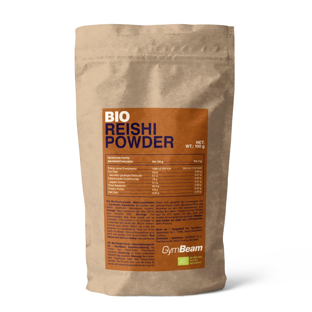 GymBeam BIO Reishi Pulver vegan 100 g