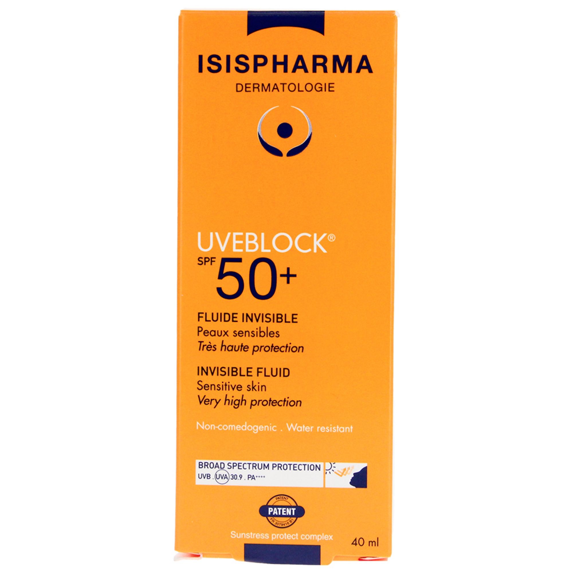 Isispharma Uveblock Unsichtbares Fluid Spf50+ 3,4x5,3x13,5 cm