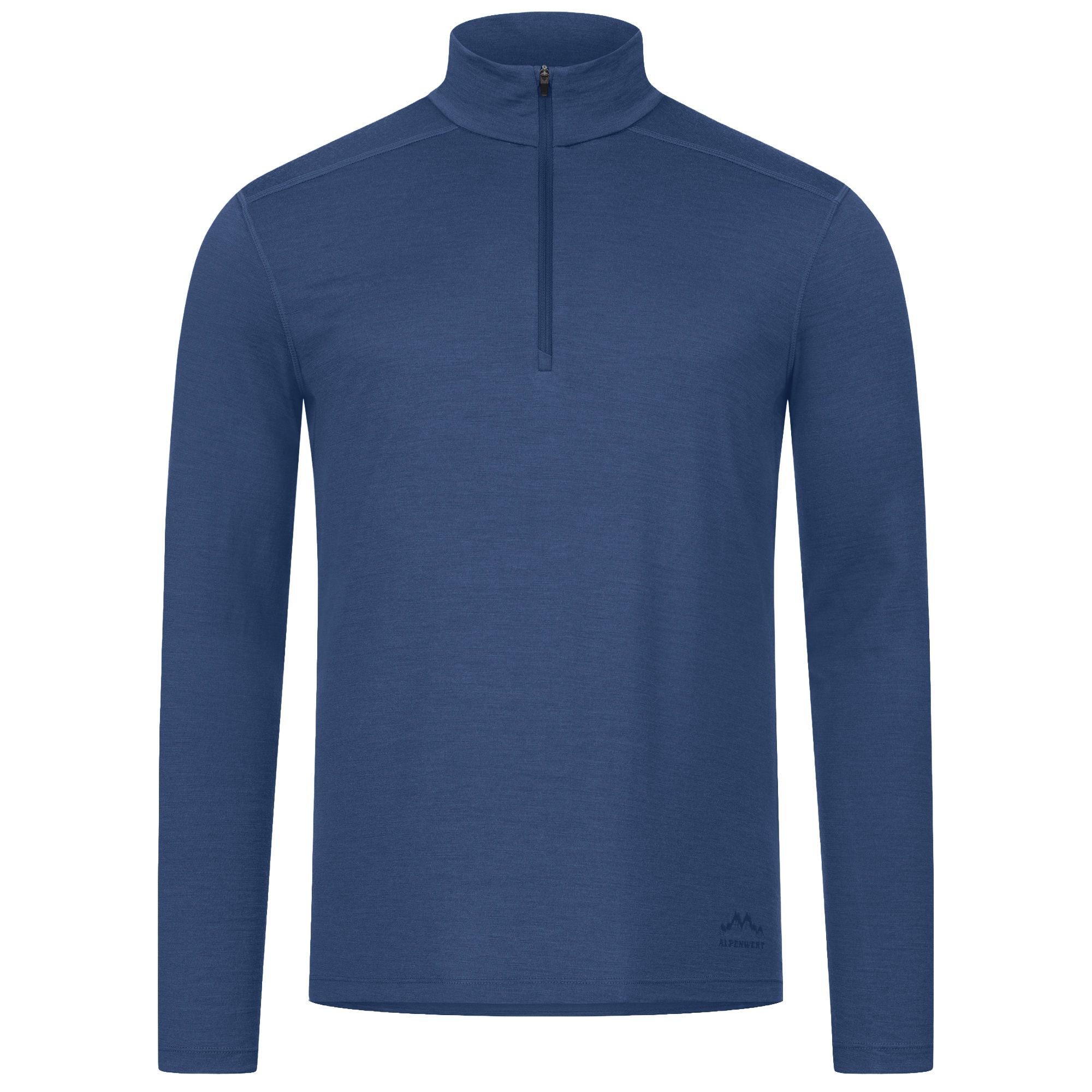Alpenwert Zip Longsleeve Herren 100% Merino Navy Blue L 1 St