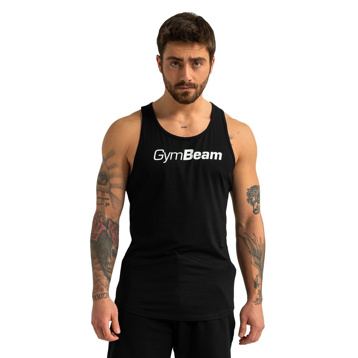 GymBeam Tanktop Herren regular aus Baumwoll-Viskose-Mix in Schwarz 1 St