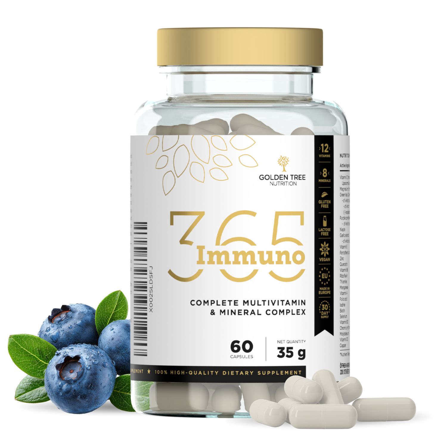 Flasche mit 60 Kapseln Immuno365, Complete Multivitamin & Mineral Complex.