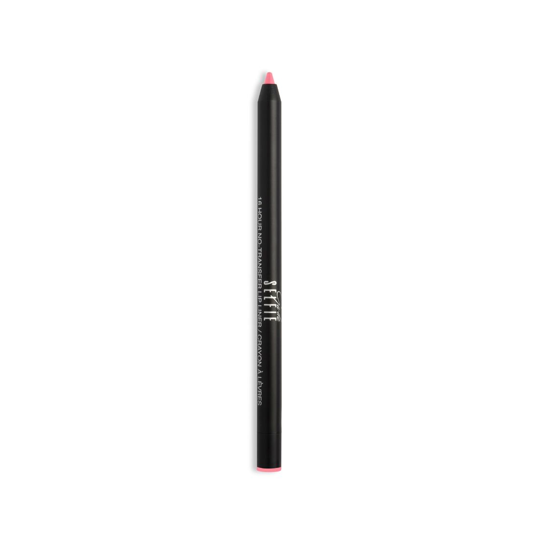 Schwarzer Lipliner mit rosa Spitze. Aufschrift 'Selfie'.