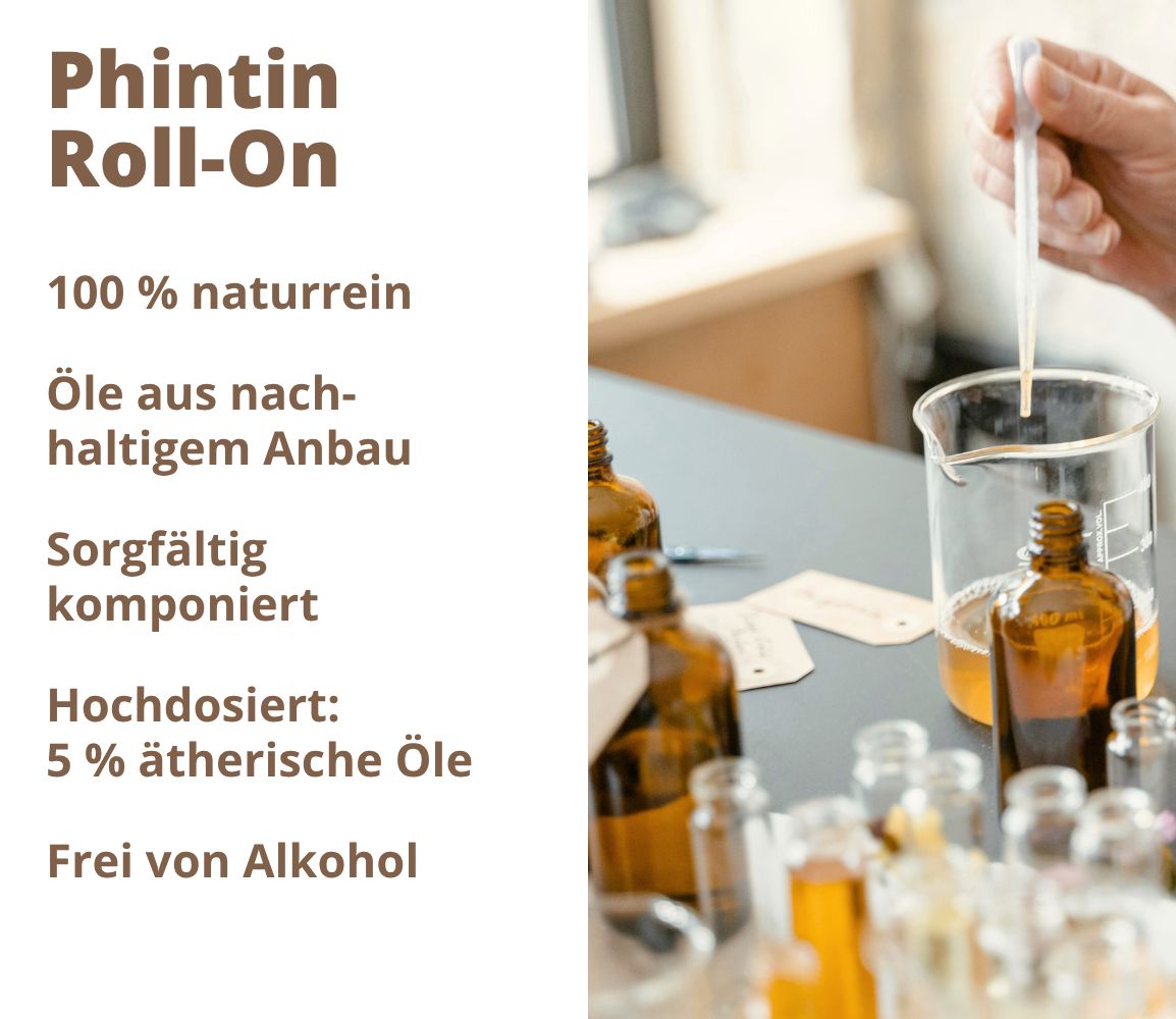 PHINTIN Roll-On Schlaf & Entspannung ätherische Öle mit Lavendel, Rosmarin, Oregano, Nelke
