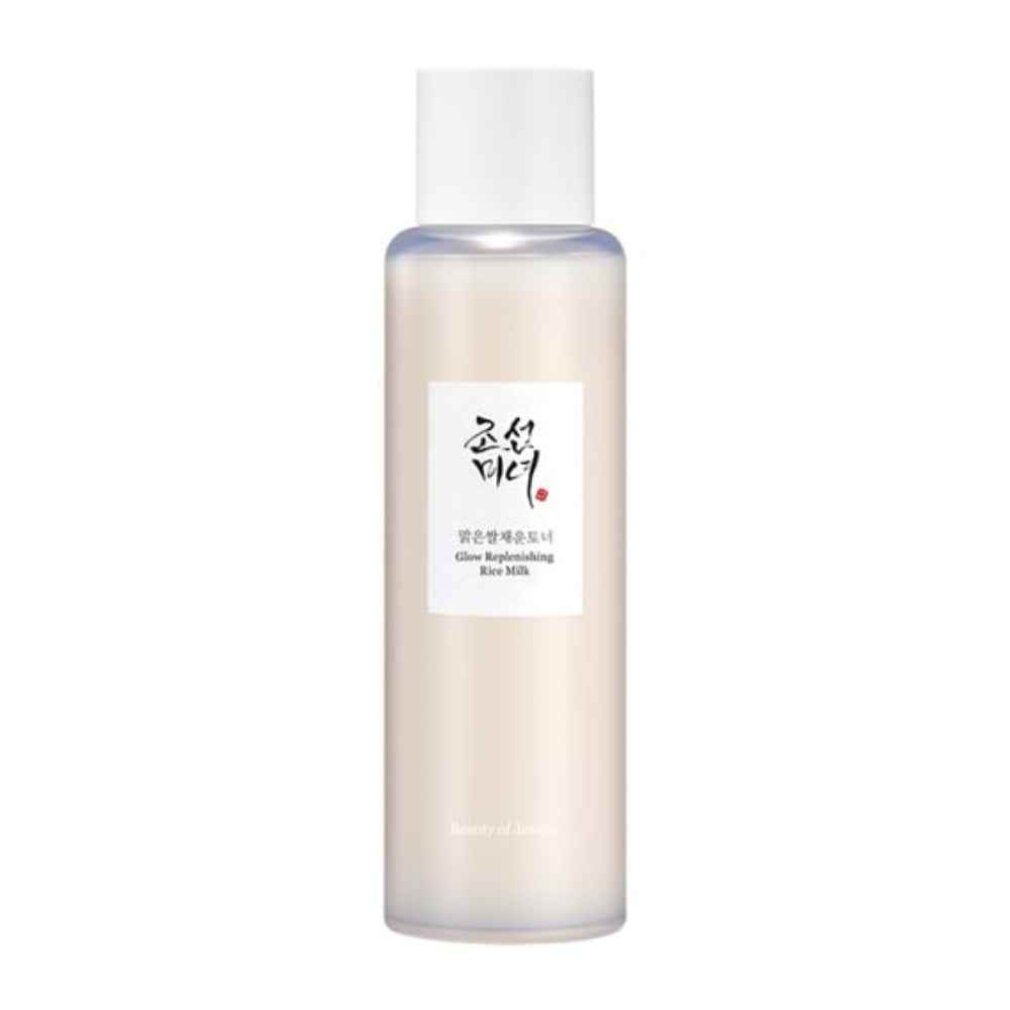 Flasche BEAUTY OF JOSEON Glow Replenishing Rice Milk mit weißem Verschluss und Etikett.