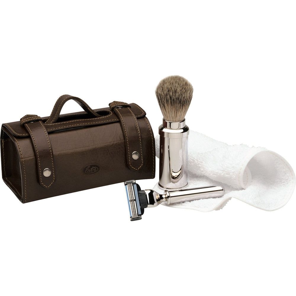 Erbe Solingen Herrenreiseset Leder Antik-Braun 1 St
