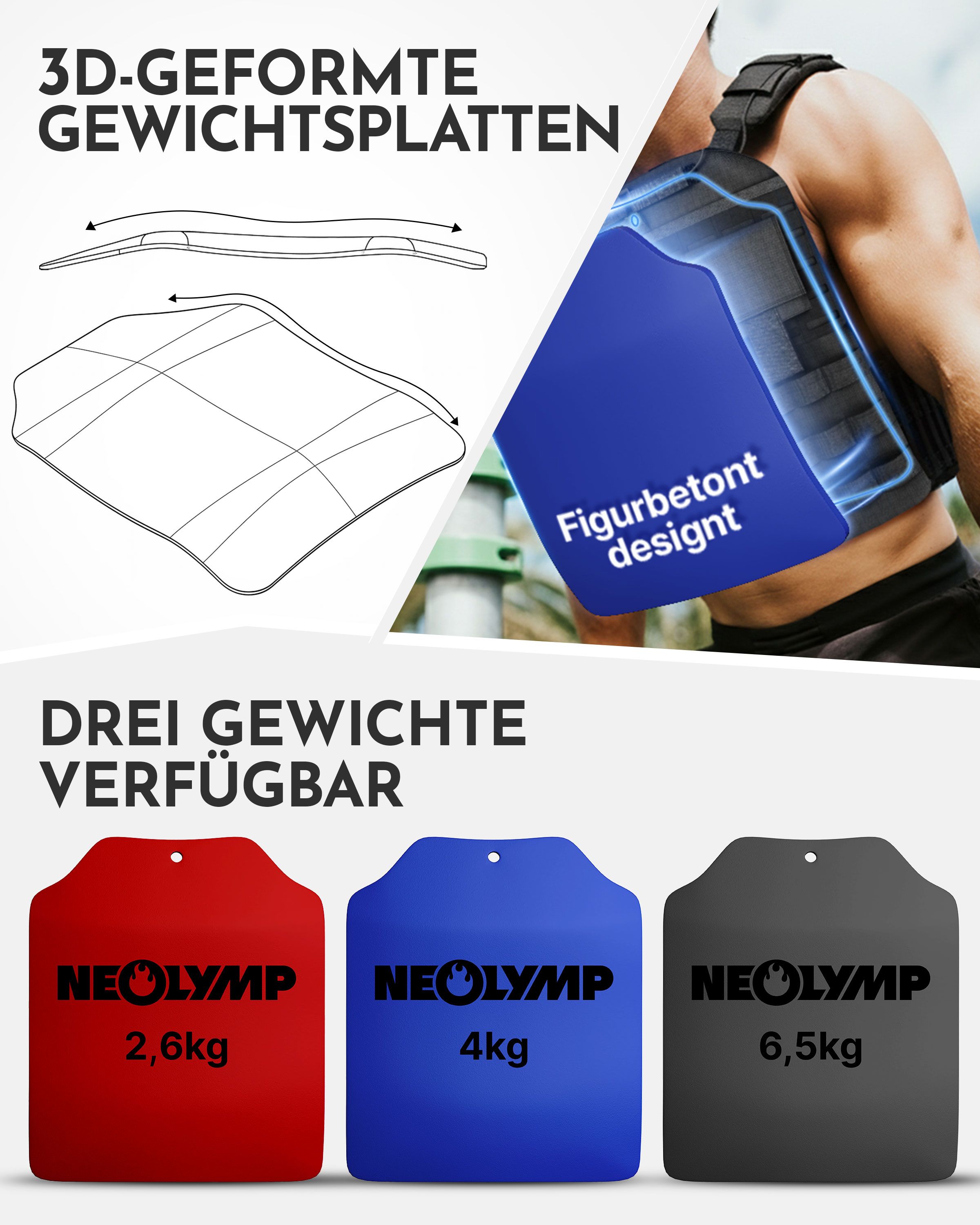 NEOLYMP Zusatzgewicht für Gewichtsweste 2 x 2,6kg