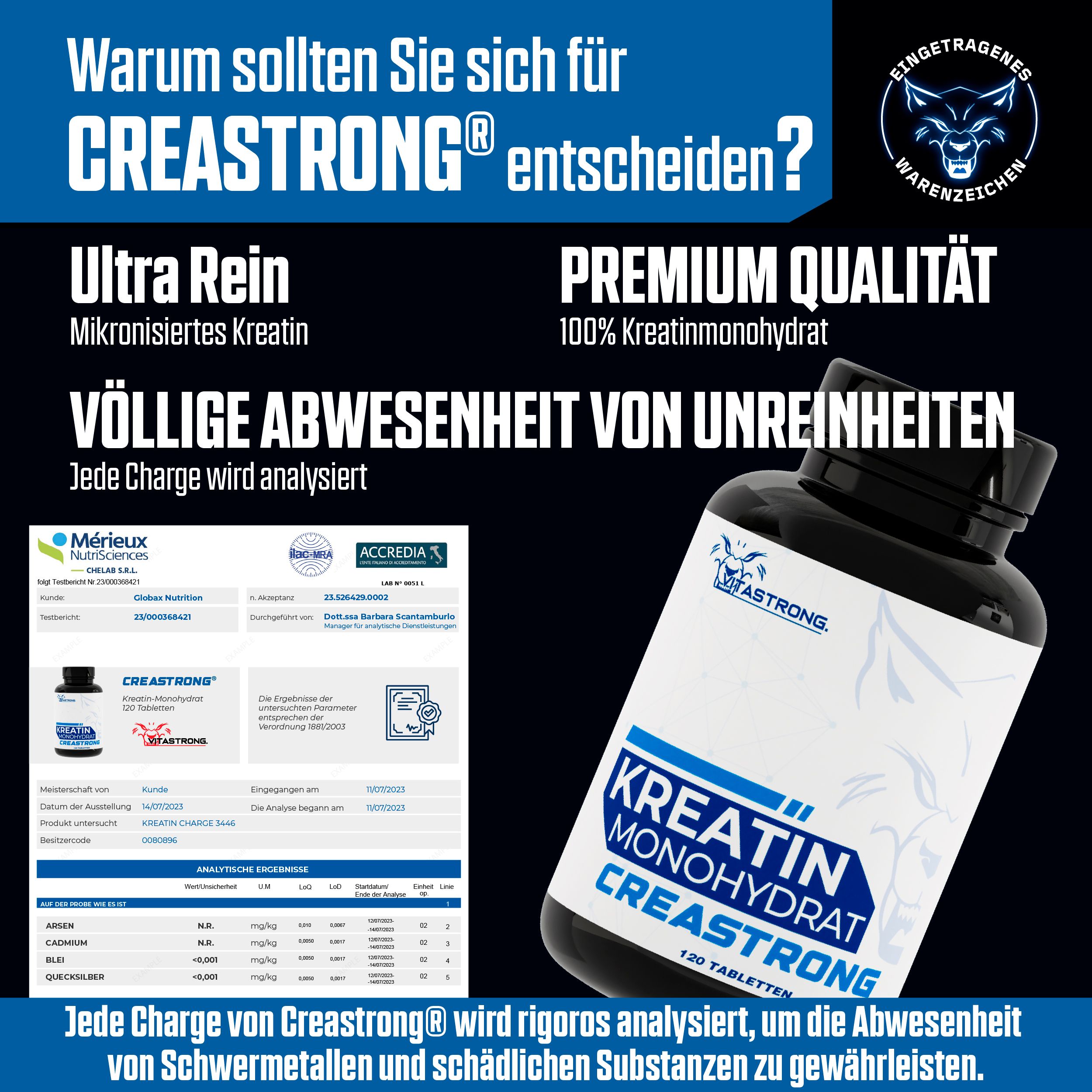 Vitastrong Creatin Creastrong® 120CPR