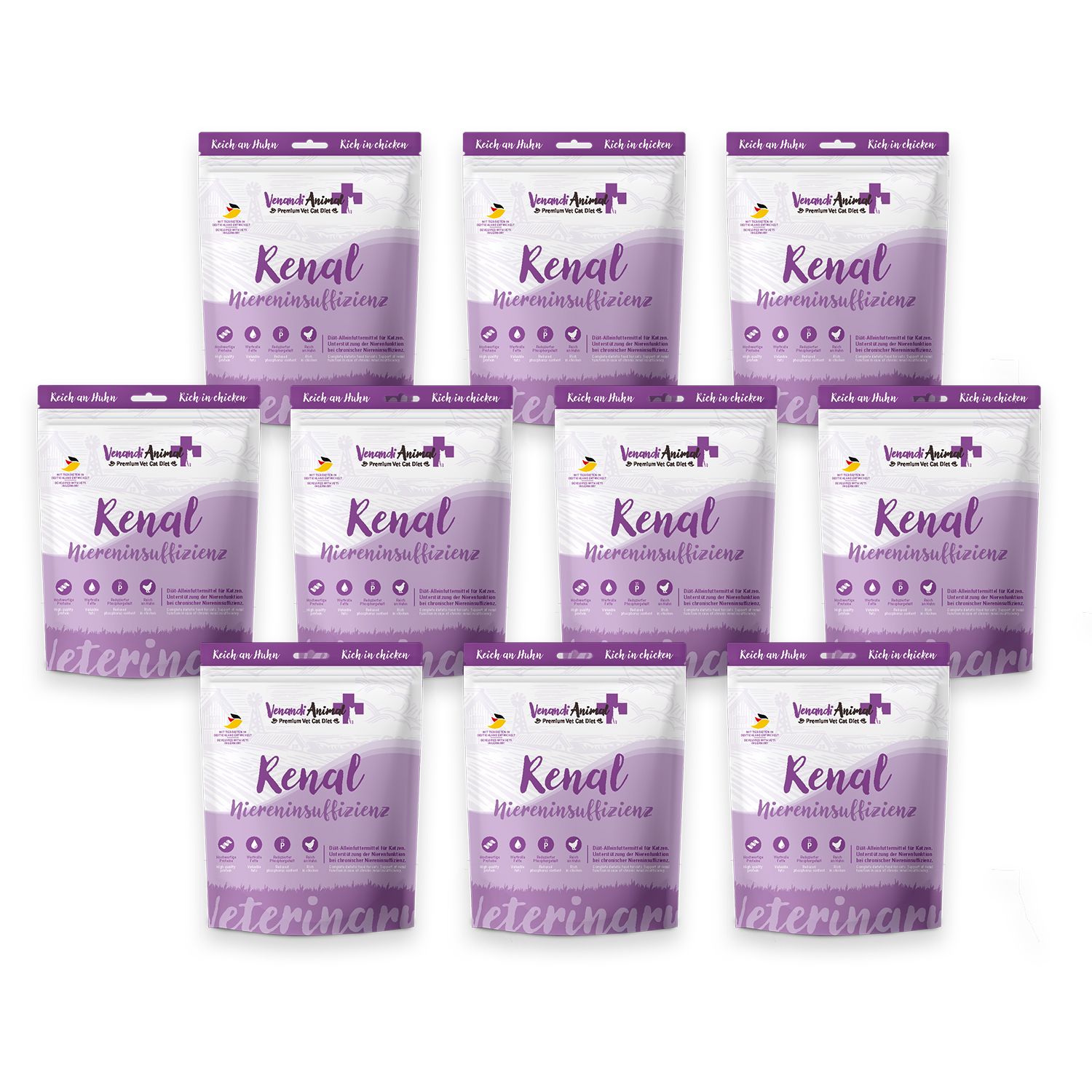 Venandi Animal Vet - Diät Renal Niereninsuffizienz Huhn 10x300 g Futter