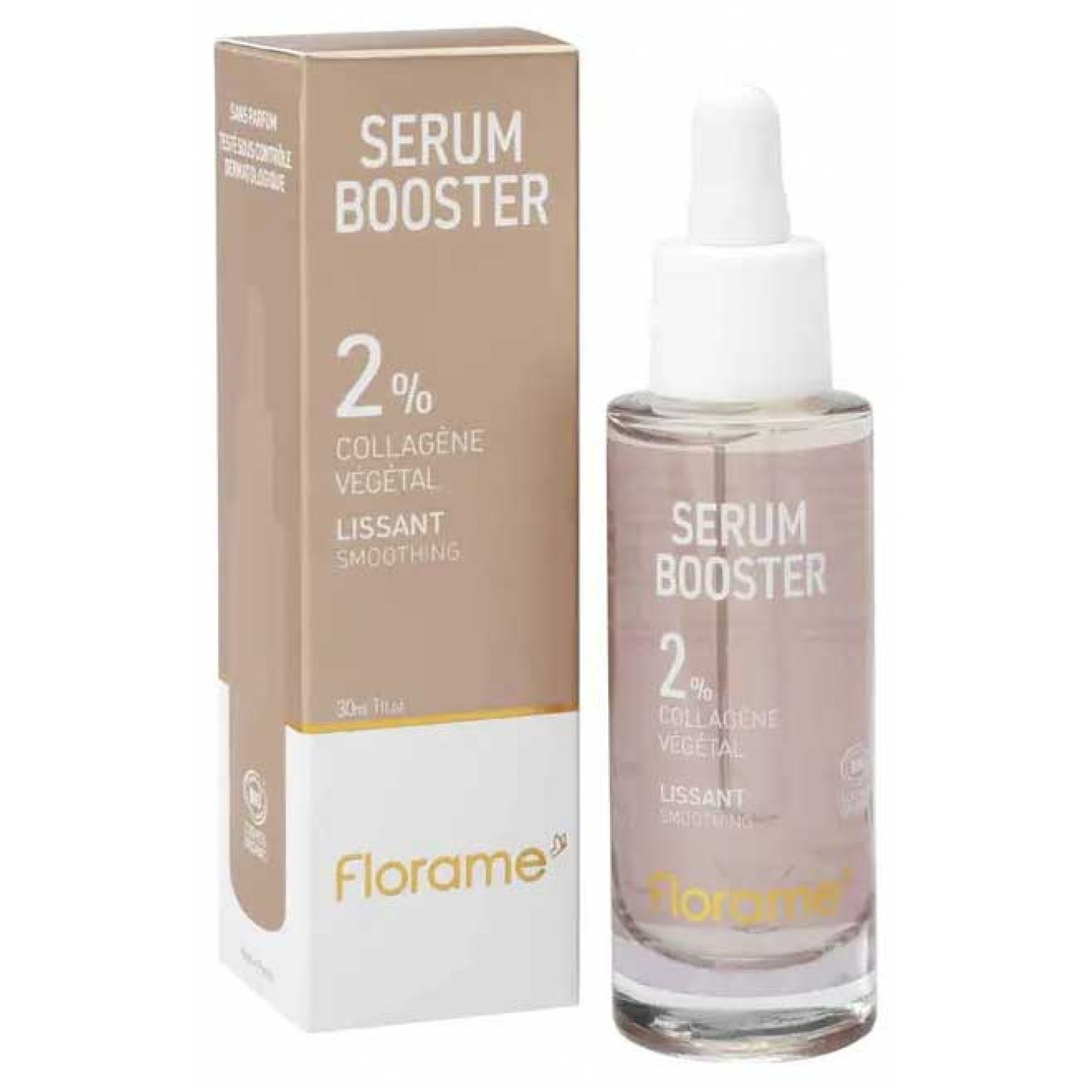Florame Glättendes Booster Serum 2% Pflanzliches Bio-Kollagen 3,6x3,6x12,1 cm