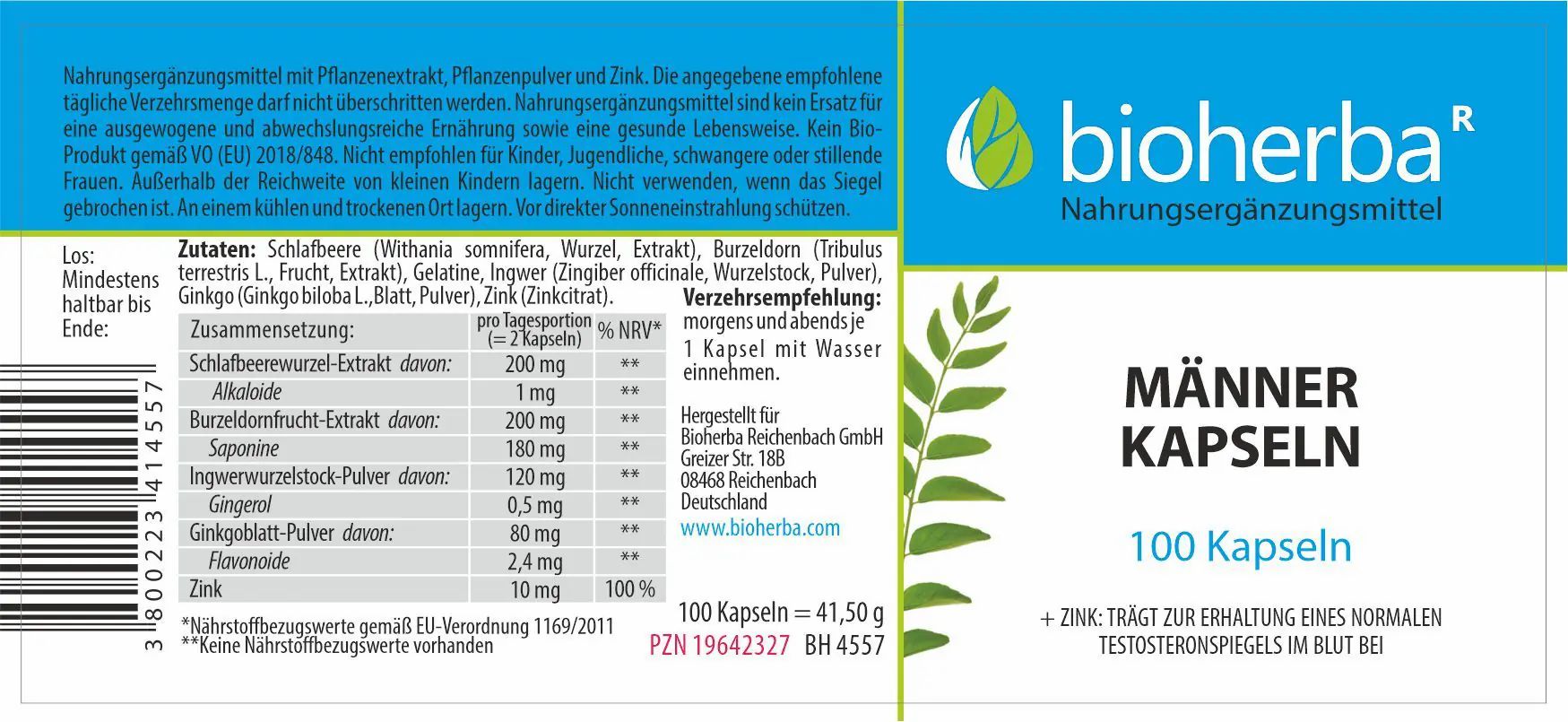 Bioherba Männer Kapseln Kapseln