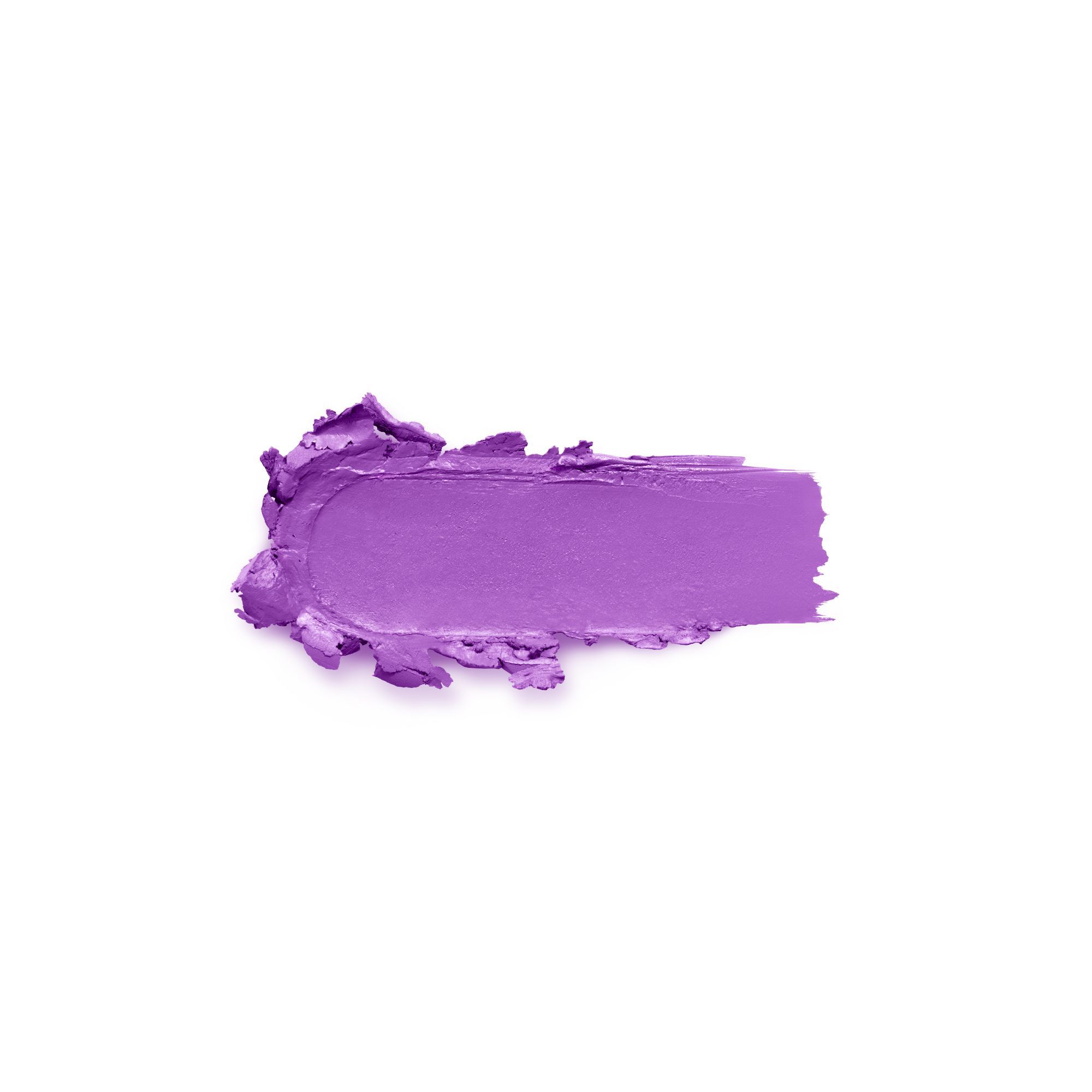 Lila Lippenstiftstrich auf weißem Hintergrund. Textur mit sichtbaren Unebenheiten.
