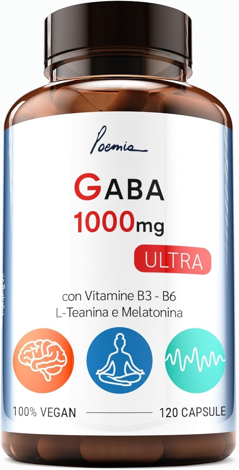 Poemia Gaba 1000 Mg con L-Teanina Vitamina B3 B6 ( 2 Mesi )