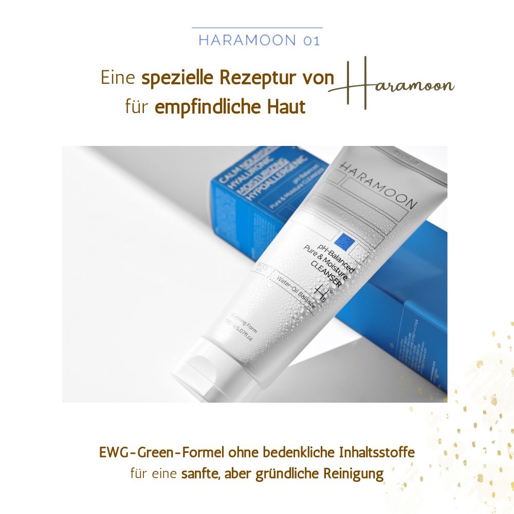 HARAMOON Veganer pH-milder Reinigungsschaum mit Hyaluronsäure