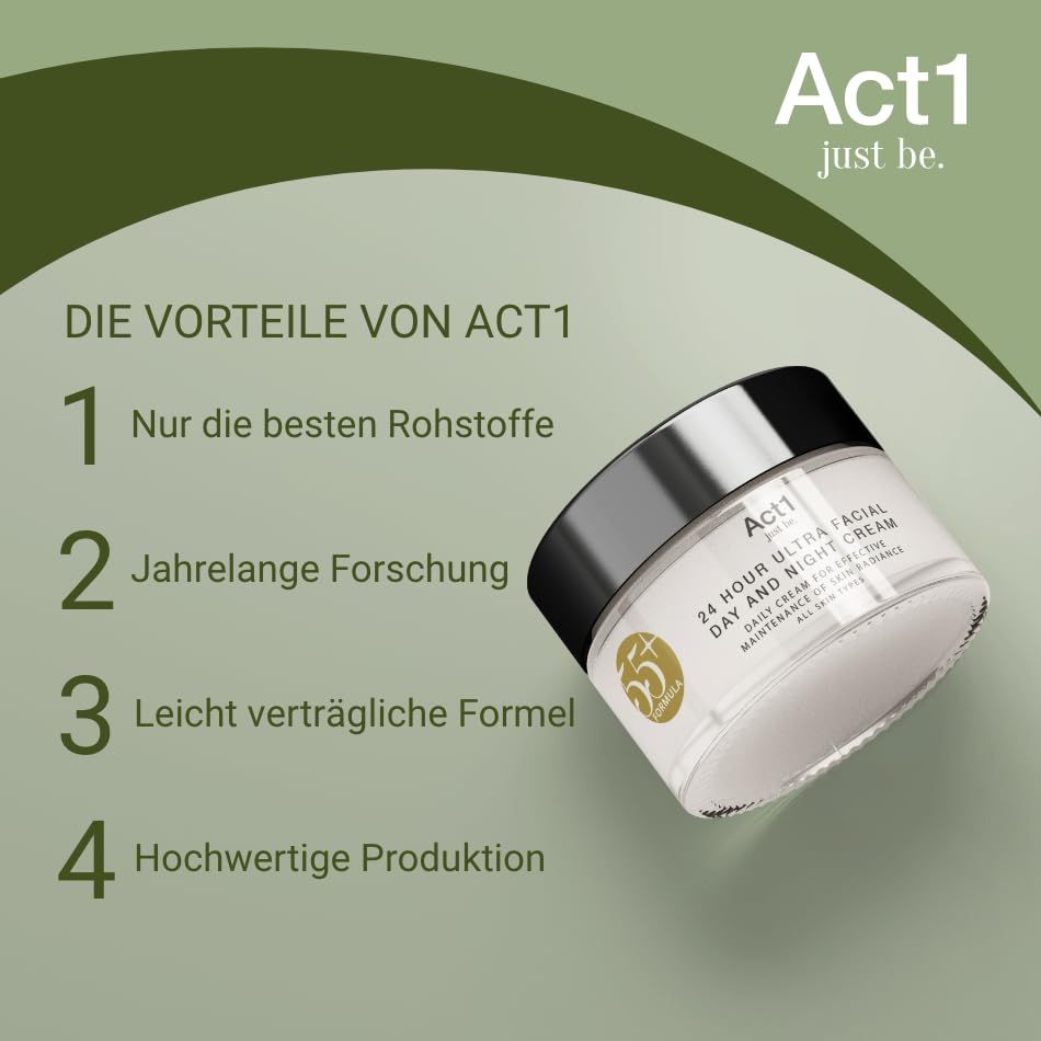 24 Hour Ultra Facial Day and Night Cream - Act1 just be.
