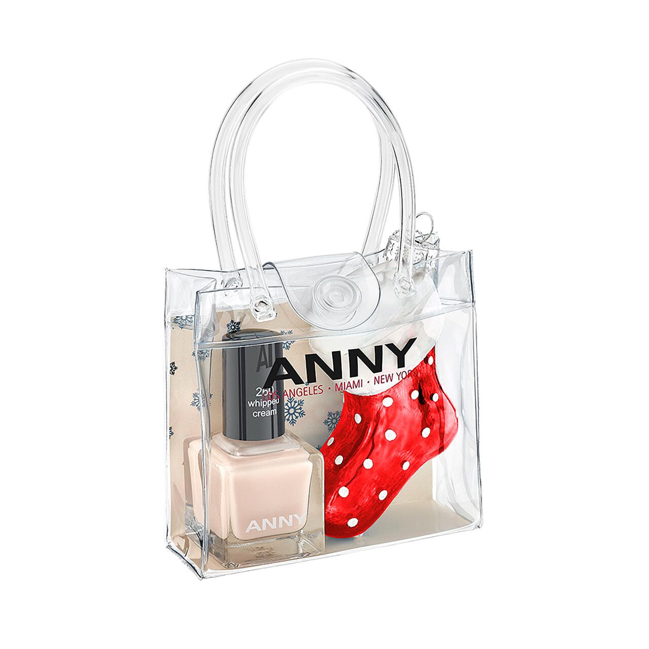 Anny, Holly Jolly Socks 2 X-Mas Set = Nail Polish Whipped Cream 15 ml + Anhänger 1 Stück