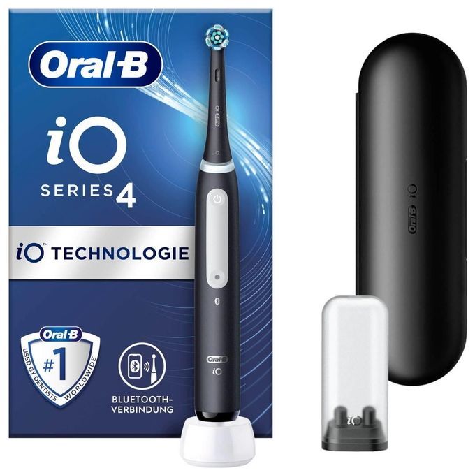 Oral-B - Elektrische Zahnbürste "iO Series 4 + Reiseetui" in Schwarz