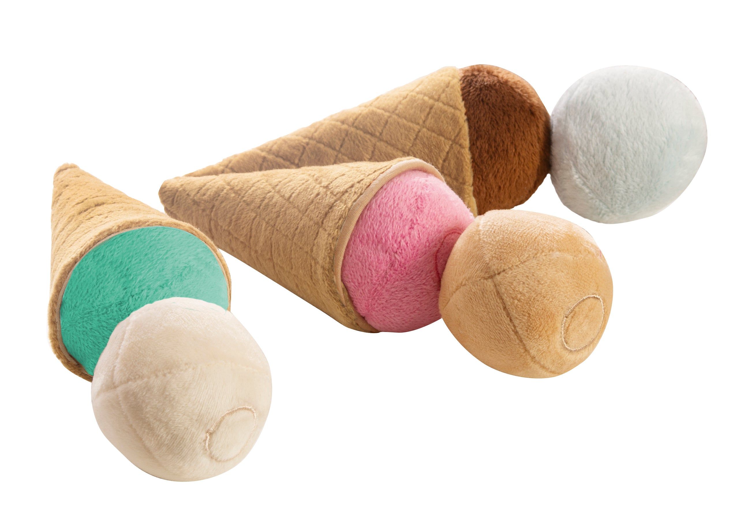 roba Zubehörset 'Eis', 3 Stoffwaffeln, 6 Eiskugeln aus Plüsch, magnetisch, Eistüten Set, ab 3 Jahre