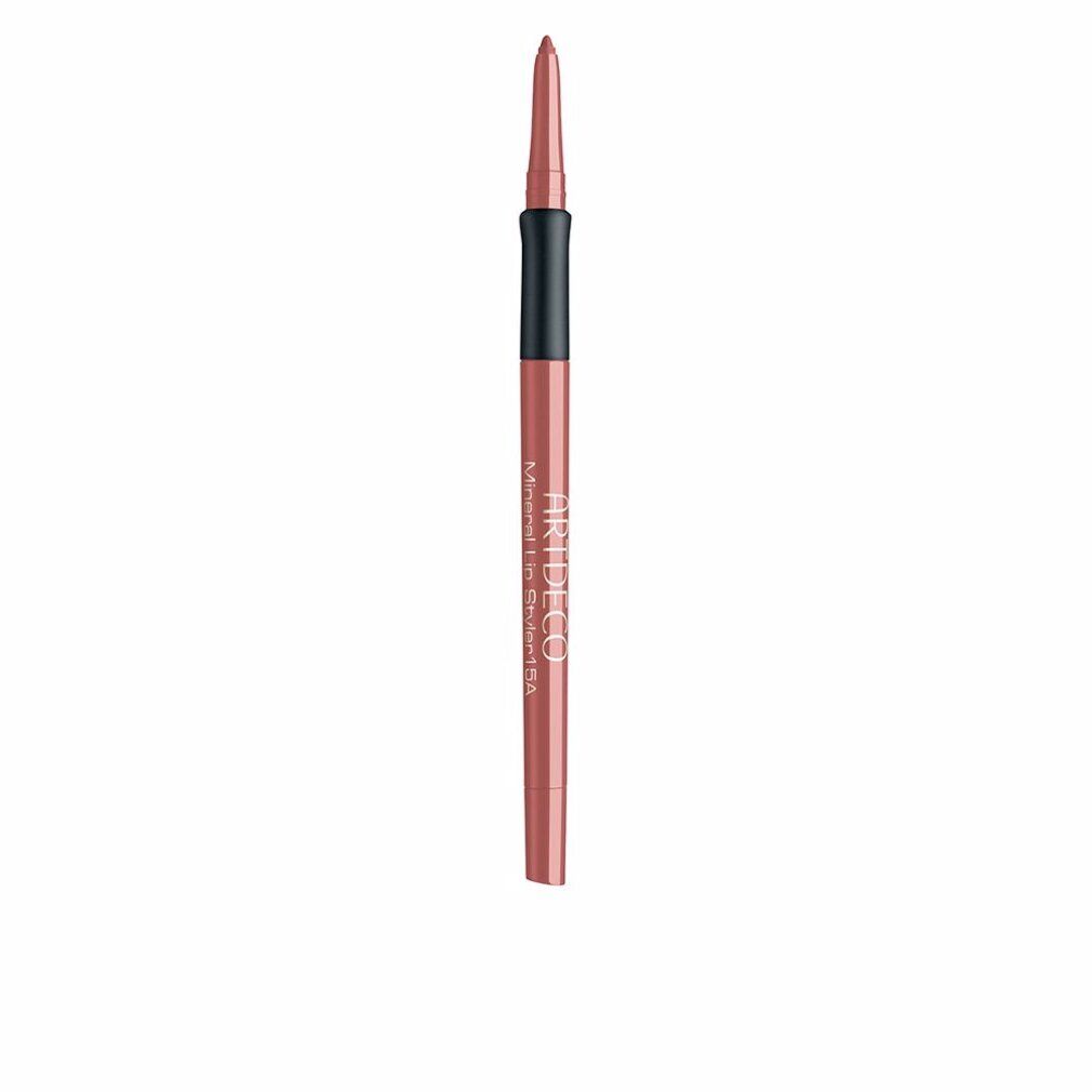 Artdeco Mineral Lip Styler. Rosa Lipliner-Stift mit schwarzem Mittelteil. Spitze nach oben gerichtet.