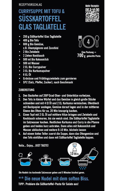 Just Taste - Süßkartoffel Glas Tiagliatelle
