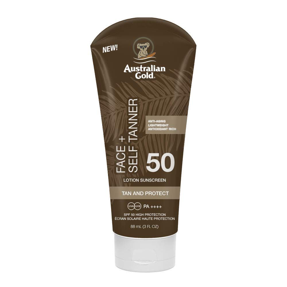 Australian Gold - Crema Solare e Autobronzante per il Viso SPF 50 88 ml
