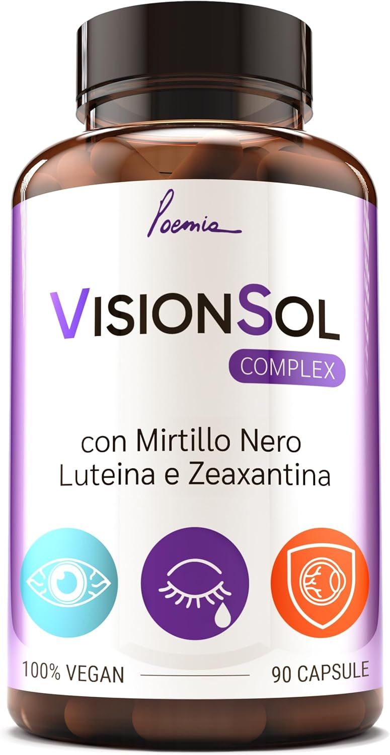 Poemia Visionsol Integratore Occhi Vista Luteina e Zeaxantina Mirtillo Nero