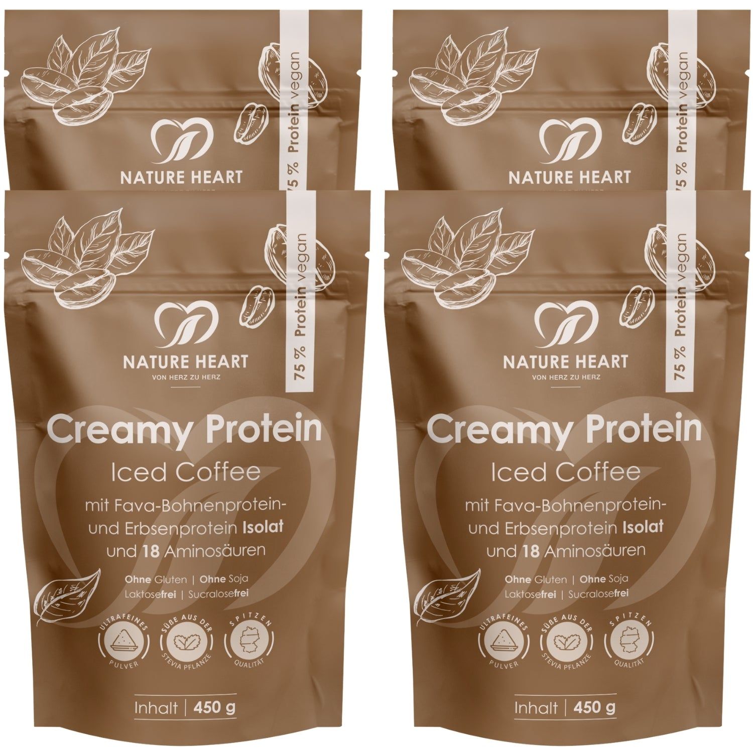 Nature Heart Creamy Protein Iced Coffee 4x450 g Pulver