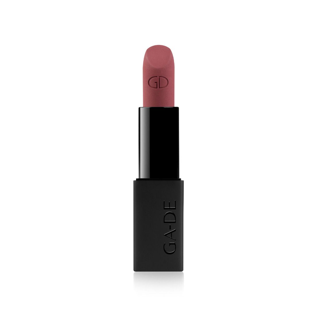 Lippenstift mit rosafarbenem Stift. Schwarze Hülle mit GD-Logo. Marke GA-DE.
