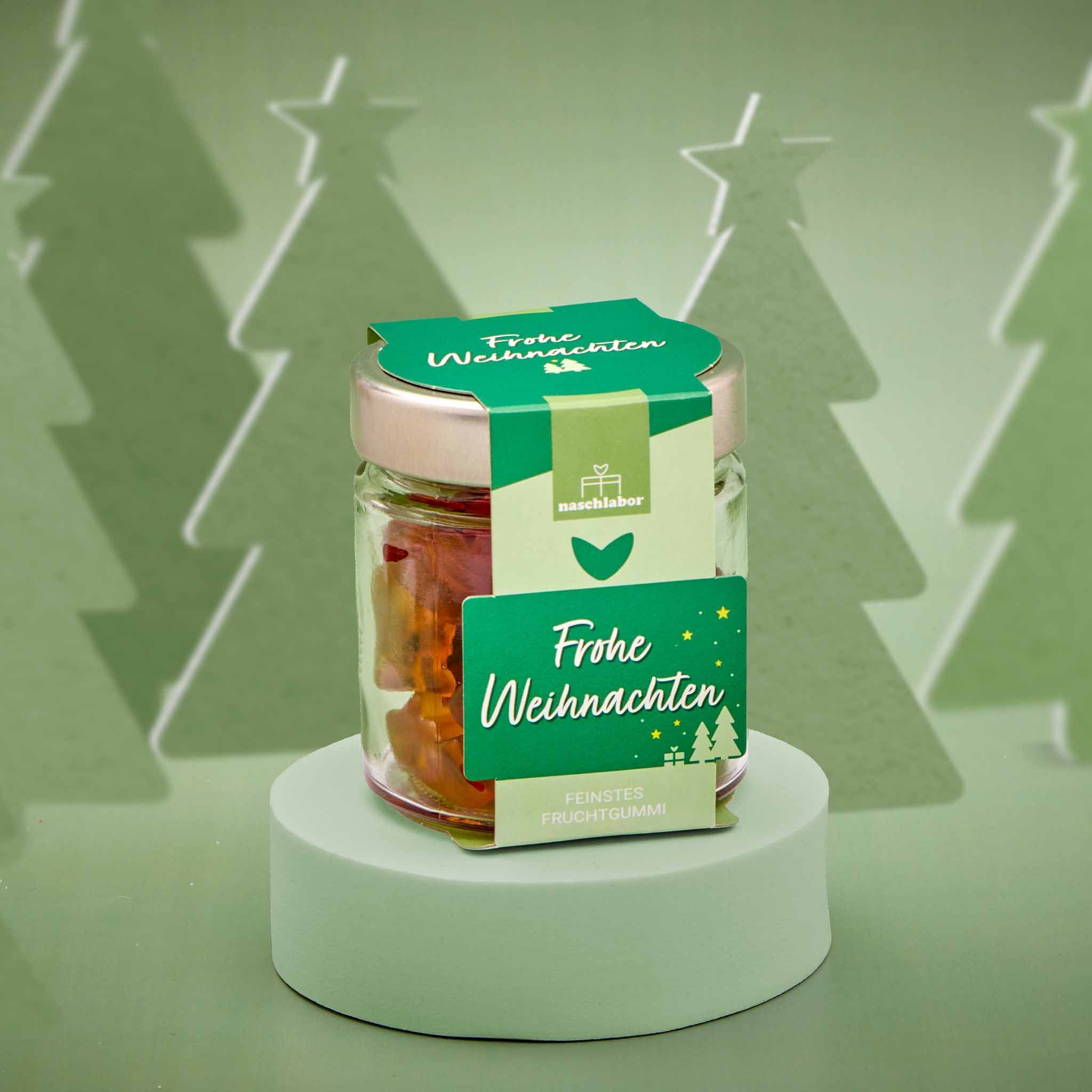 naschlabor Frohe Weihnachten Fruchtgummi im Geschenkglas 120 g