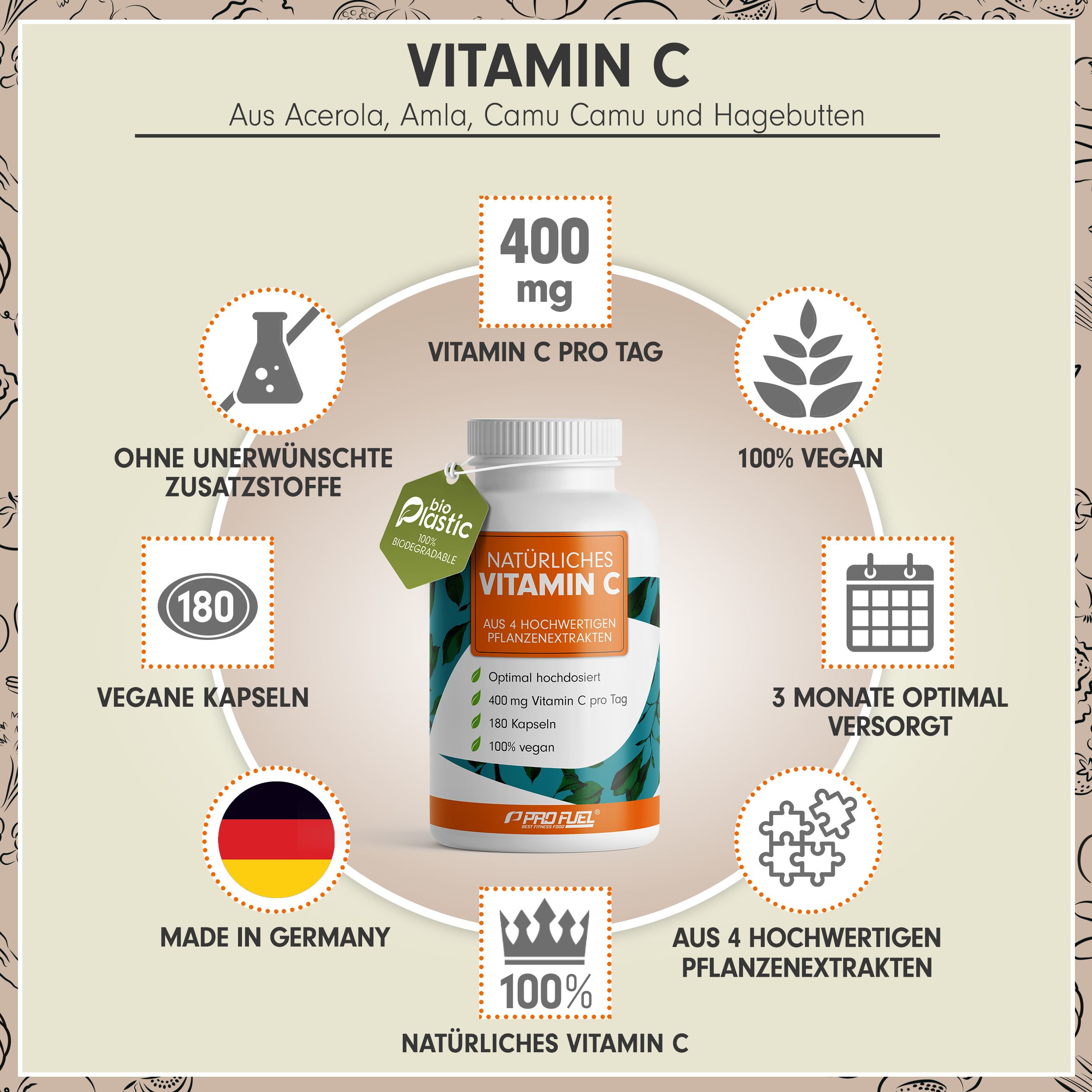 ProFuel - Vitamin C Komplex 180 St Kapseln