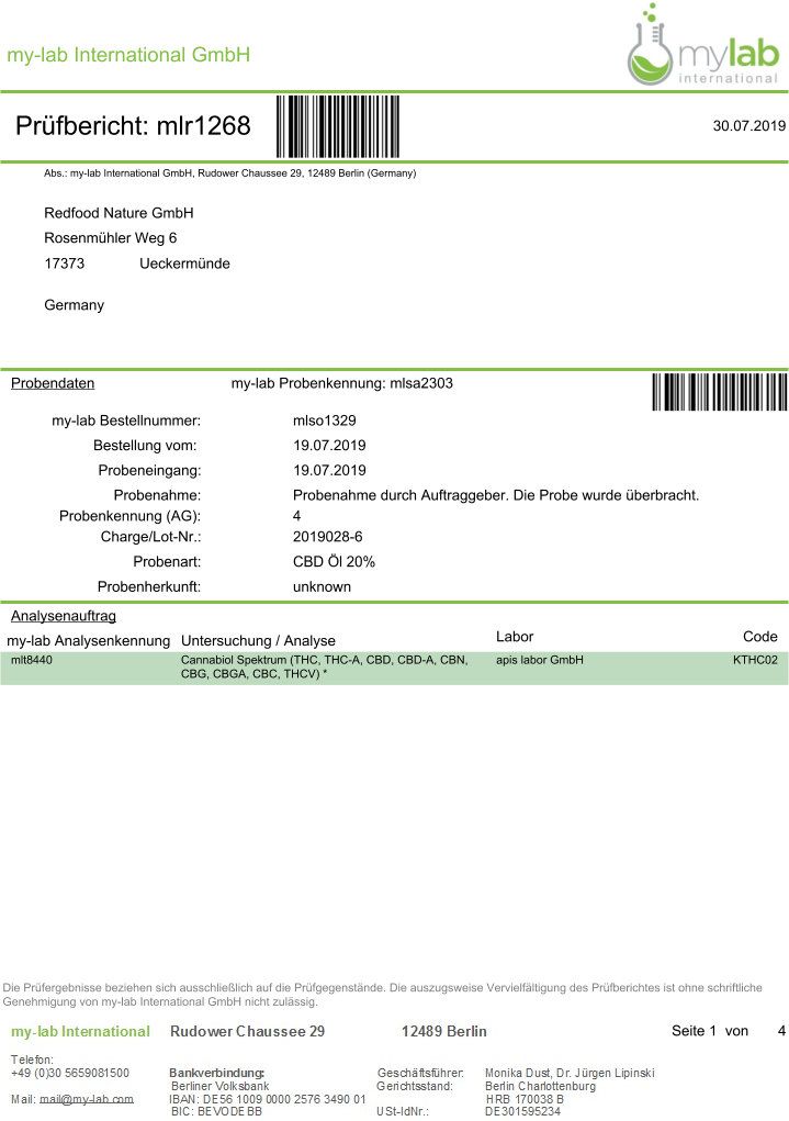 Redfood® CBD ÖL Vollspektrum 20% - 30 ml