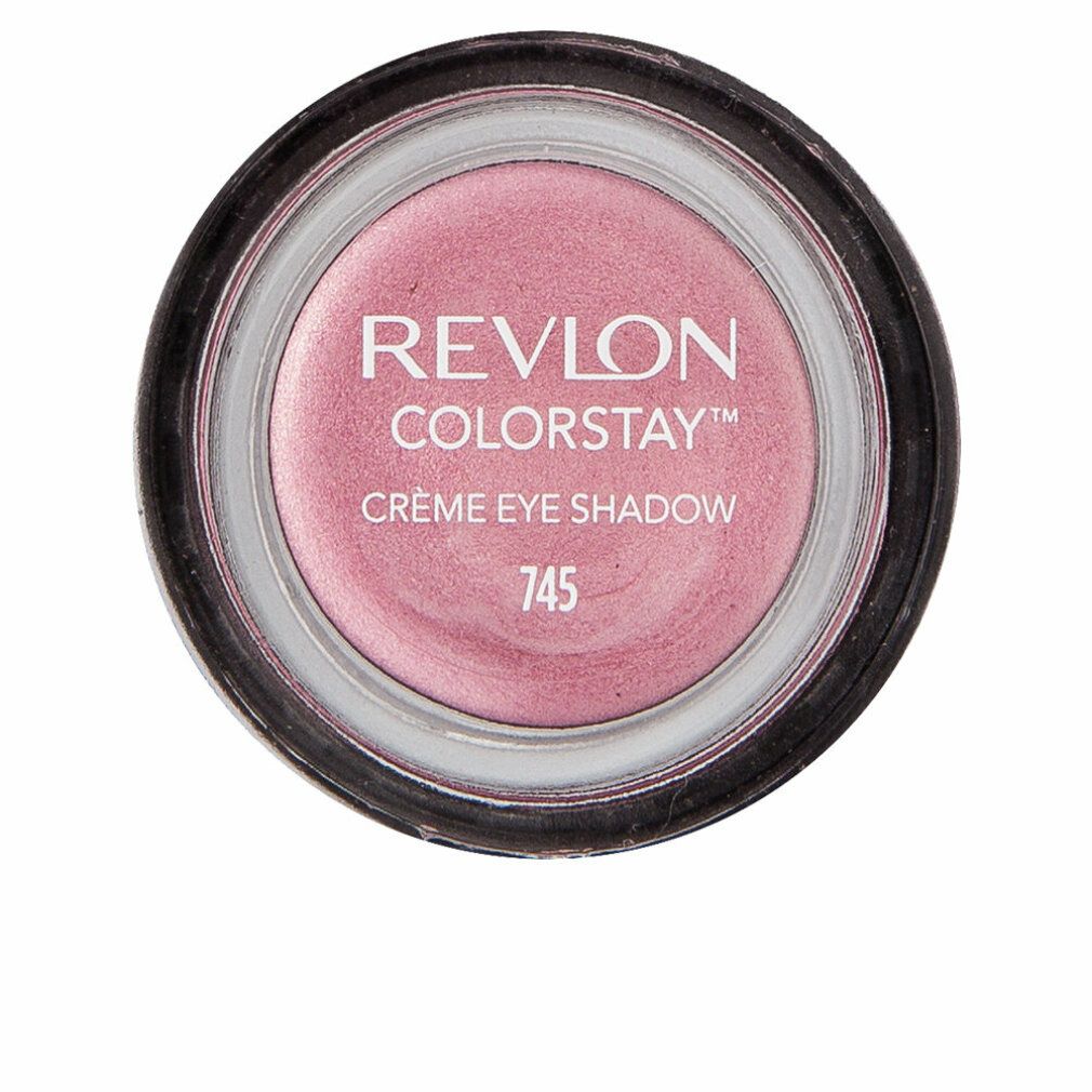 Revlon Colorstay Creme Lidschatten 745 Cherry Blossom. Rosa Creme-Lidschatten in rundem Tiegel. Marke und Farbnummer sichtbar.
