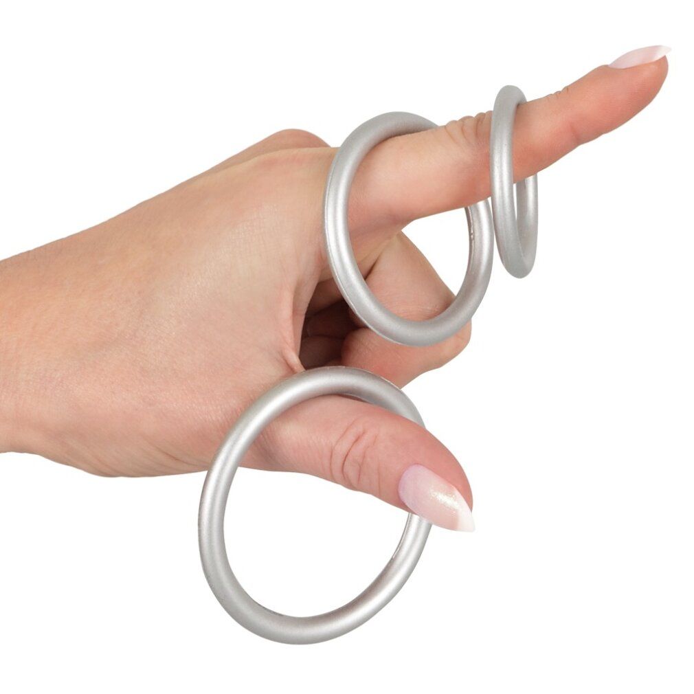 3-teiliges Penisring-Set „Metallic Silicone Cock Ring Set“ | You2Toys
