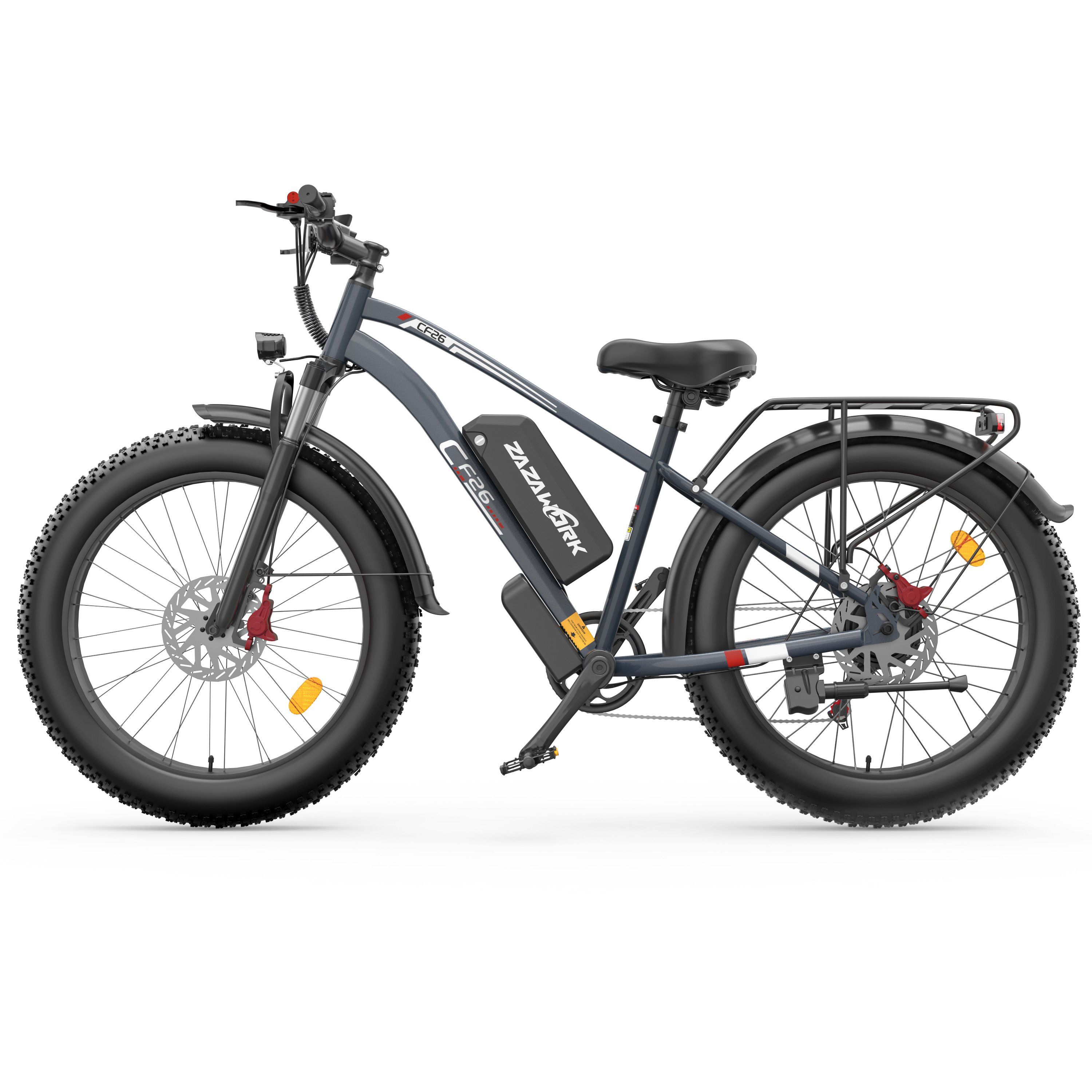 ZAZAWORK CF26 E-Bike für Erwachsene, 48V 20Ah Akku, hydraulische Scheibenbremsen