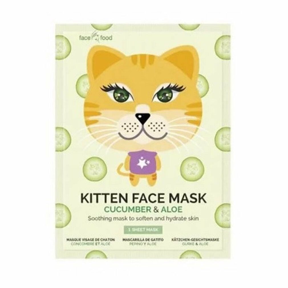 Kätzchen Gesichtsmaske mit Gurke & Aloe. Beruhigende Maske zur Erweichung und Hydratisierung der Haut.
