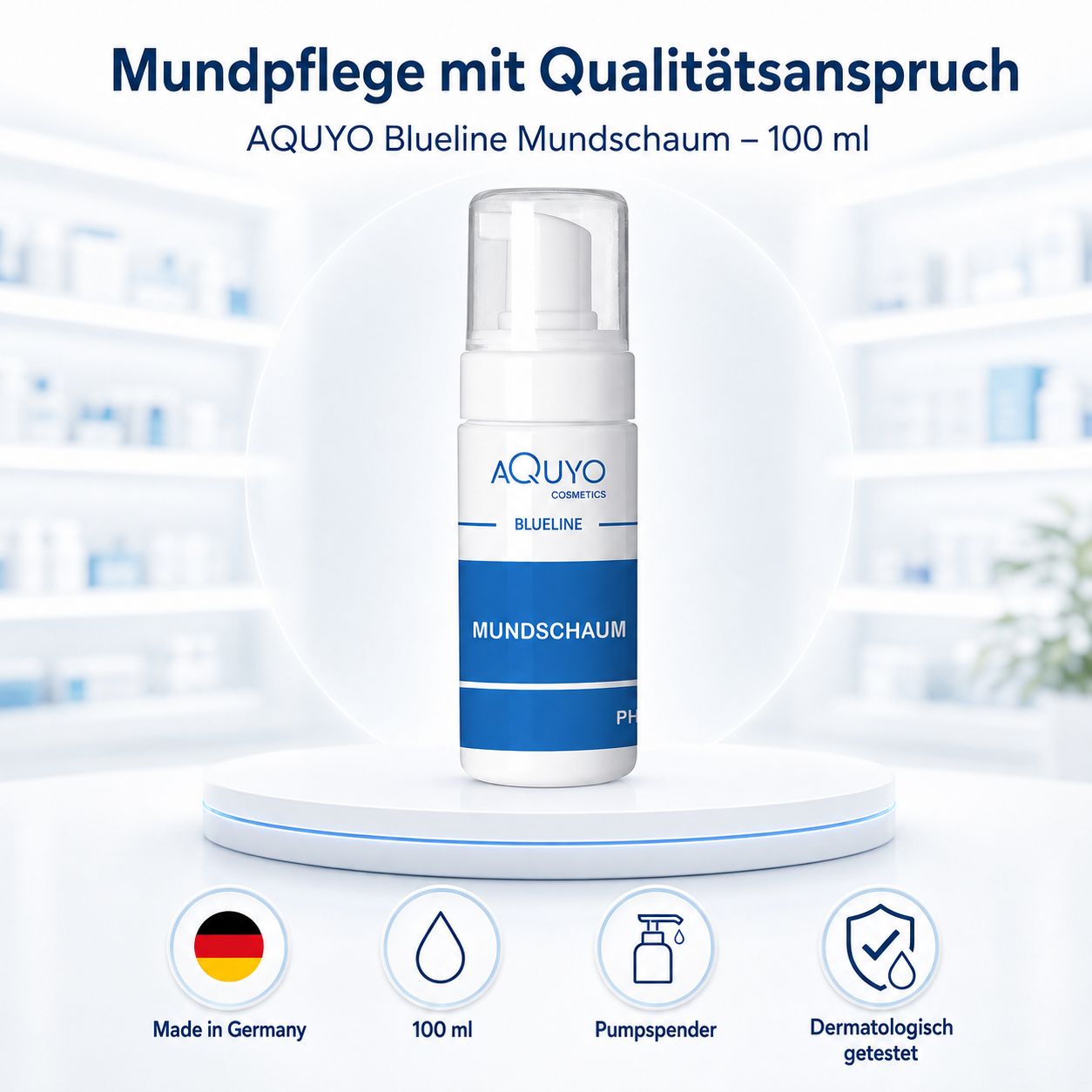 Blueline Mundschaum alkoholfrei für Zahnspangen und Prothesen