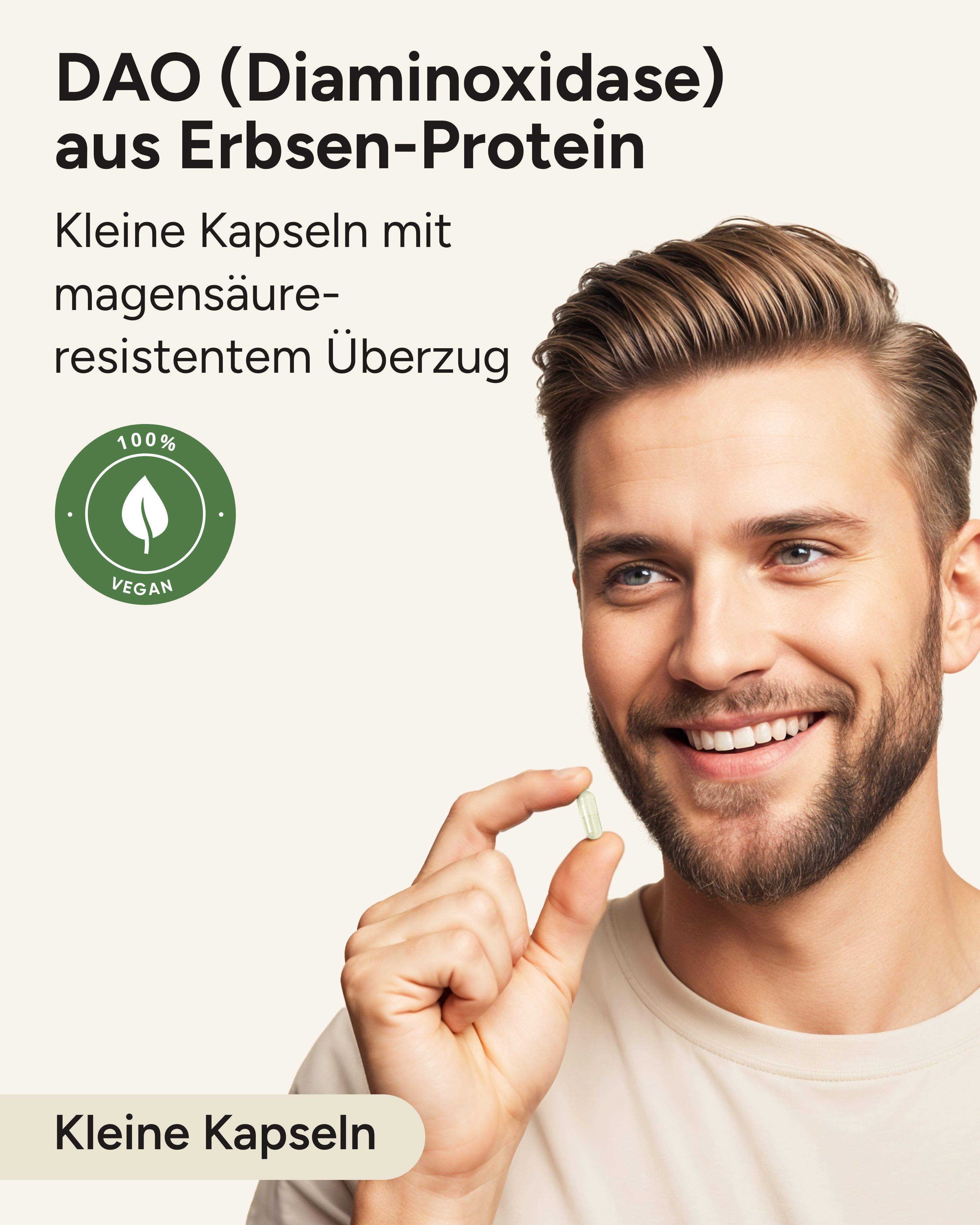 plantomol® DAO Kapseln vegan - 1.000.000 HDU pro Kapsel - DAO-Enzym aus Erbsen