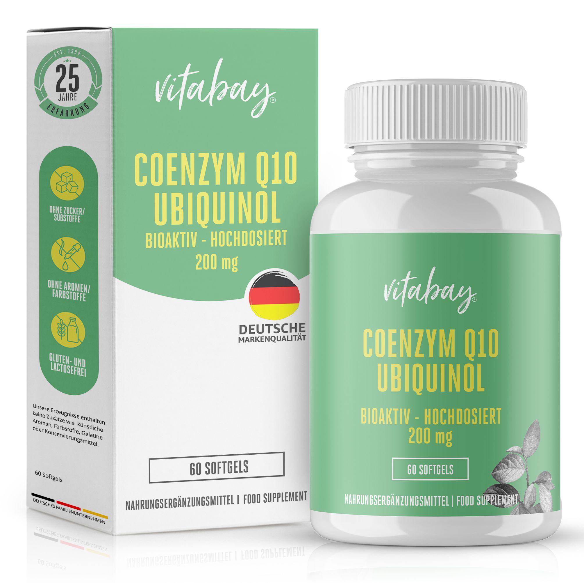 Vitabay Coenzym Q10 Ubiquinol 200 mg Bioaktiv - Hochdosiert 60 St ...