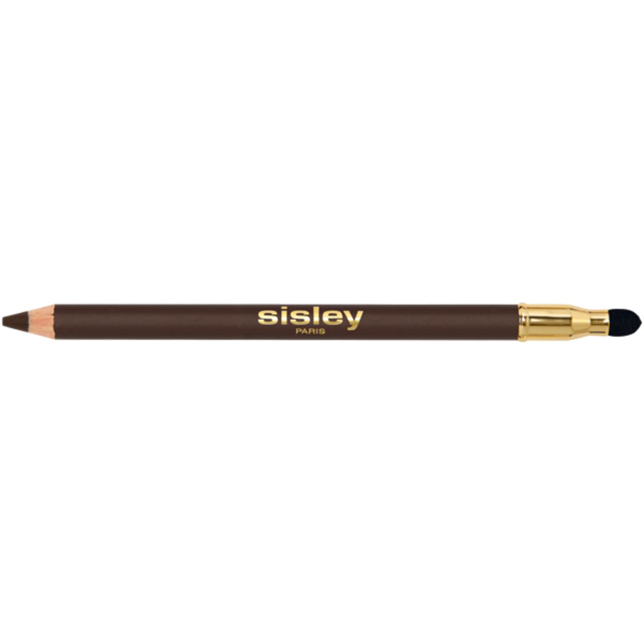 Sisley Phyto-Khol Perfect. Brauner Kajalstift mit Applikator. Goldfarbene Details. Marke sichtbar.