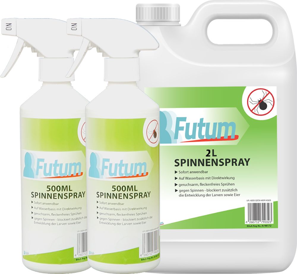 FUTUM Spinnen Spray gegen Spinnentiere & Eier Hochwirksame Spinnenbekämpfung