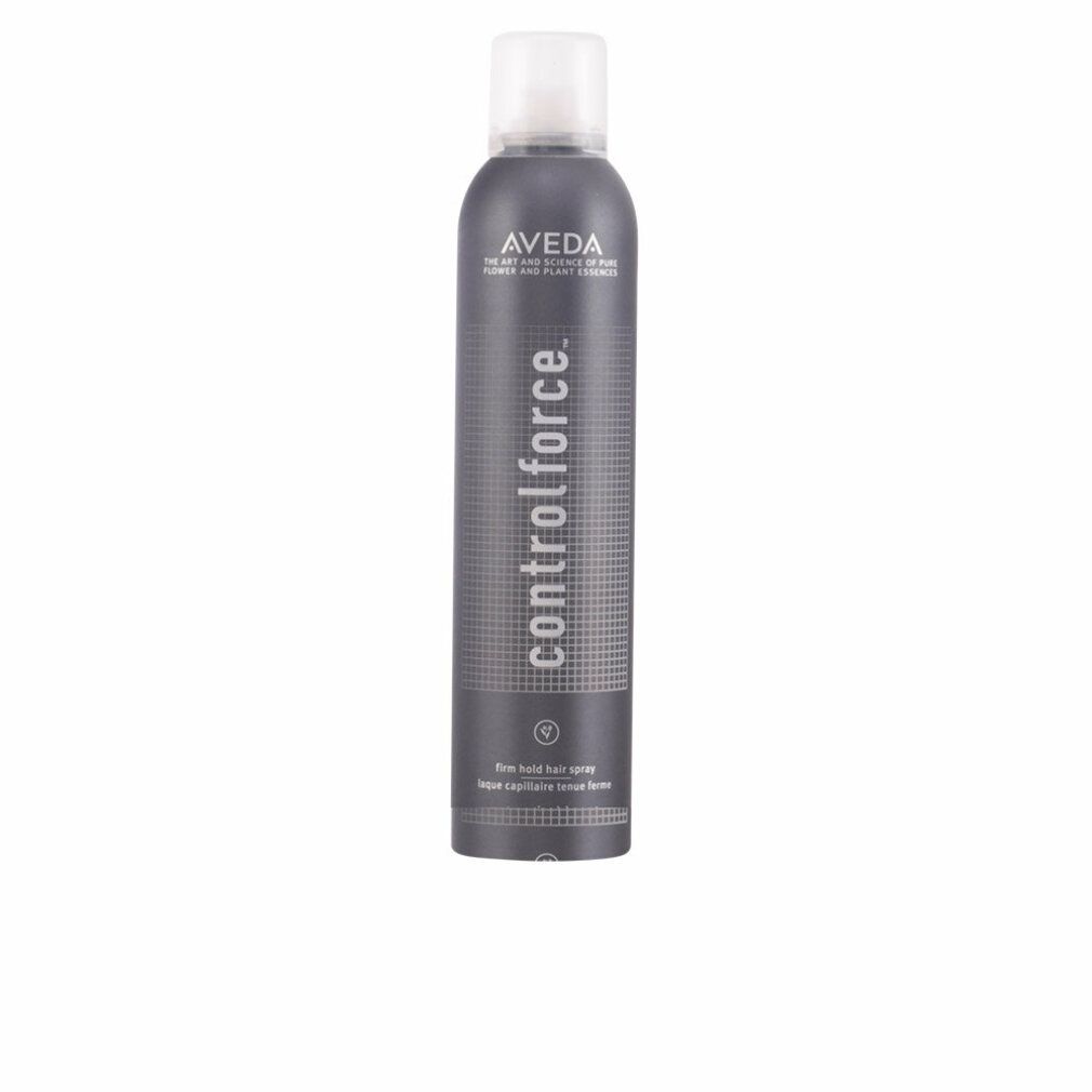 Aveda Control Force Haarspray, graue Dose mit weißem Deckel. Text: 'controlforce', 'firm hold hair spray'.