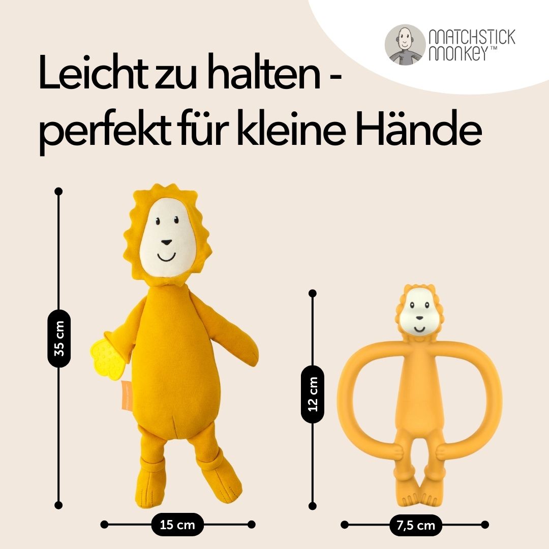 Matchstick Monkey Geschenkset – Beißring & Plüschtier mit Beißapplikation