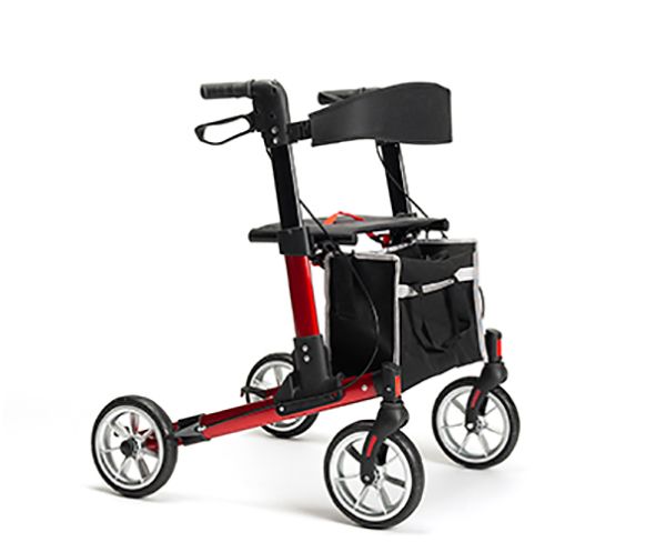 Reise - Rollator QUAVA Leichtgewicht 2-fach faltbar superklein leicht, ROT